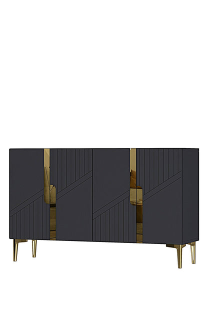 Κονσόλα Μπουφές 120x75x32 εκ Ανθρακί / Χρυσό 555CHM1504