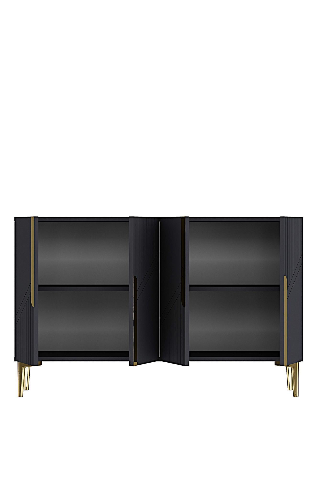 Κονσόλα Μπουφές 120x75x32 εκ Ανθρακί / Χρυσό 555CHM1504
