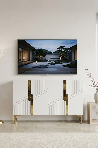 Κονσόλα Μπουφές 120x75x32 εκ Λευκό / Χρυσό 555CHM1505