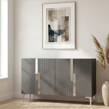 Κονσόλα Μπουφές 120x75x32 εκ Ανθρακί / Ασημί 555CHM1507