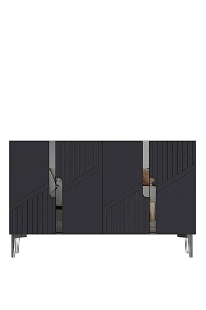 Κονσόλα Μπουφές 120x75x32 εκ Ανθρακί / Ασημί 555CHM1507