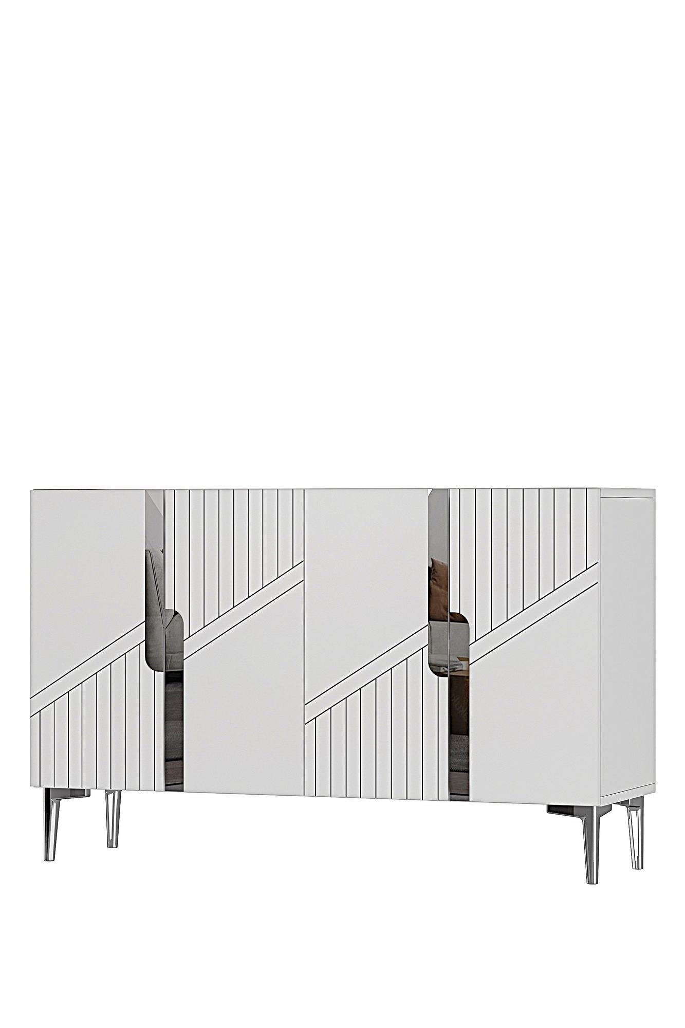 Κονσόλα Μπουφές 120x75x32 εκ Λευκό / Ασημί 555CHM1508