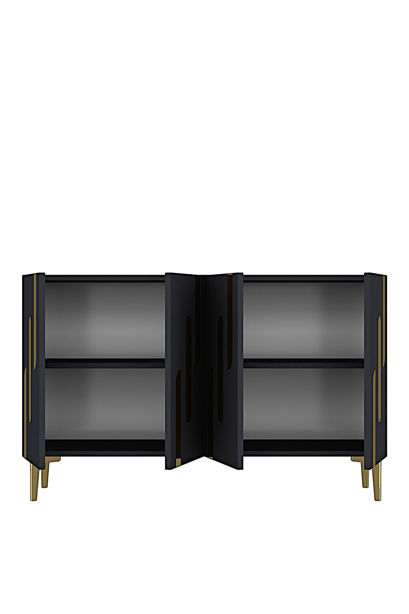 Κονσόλα Μπουφές 120x75x32 εκ Ανθρακί / Χρυσό 555CHM1510