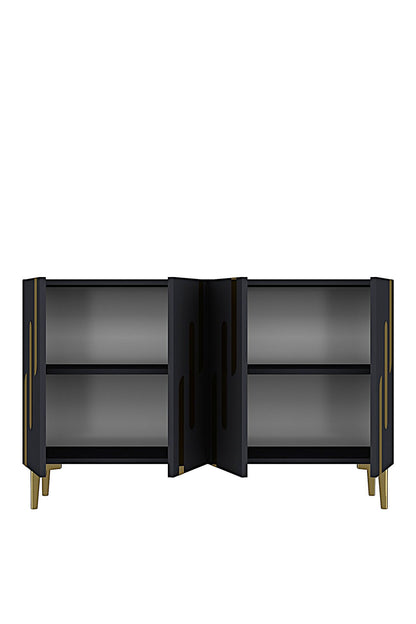 Κονσόλα Μπουφές 120x75x32 εκ Ανθρακί / Χρυσό 555CHM1510