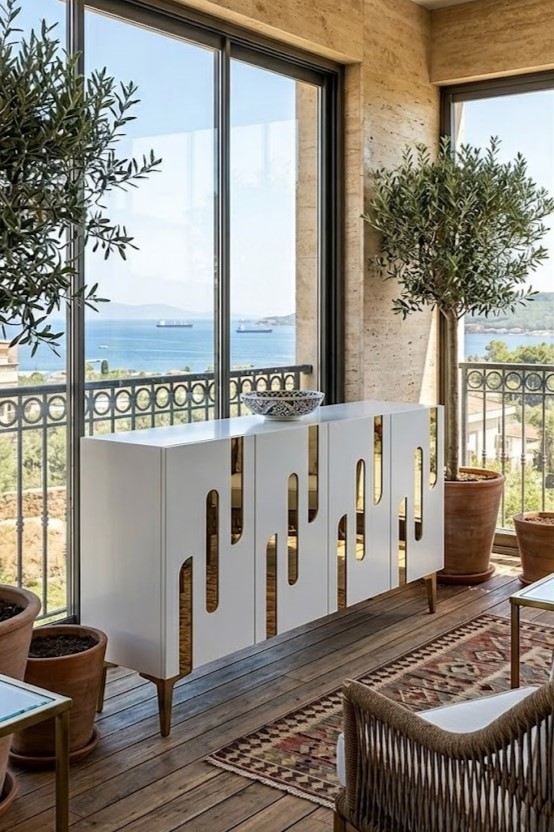 Κονσόλα Μπουφές 120x75x32 εκ Λευκό / Χρυσό 555CHM1511