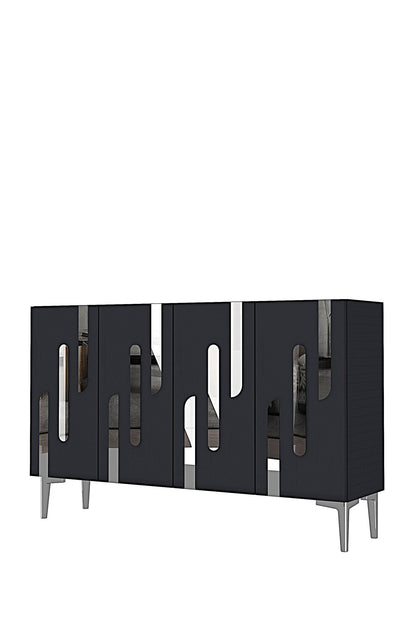 Κονσόλα Μπουφές 120x75x32 εκ Ανθρακί / Ασημί 555CHM1513