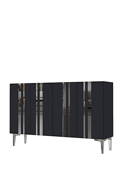 Κονσόλα Μπουφές 120x75x32 εκ Ανθρακί / Ασημί 555CHM1519