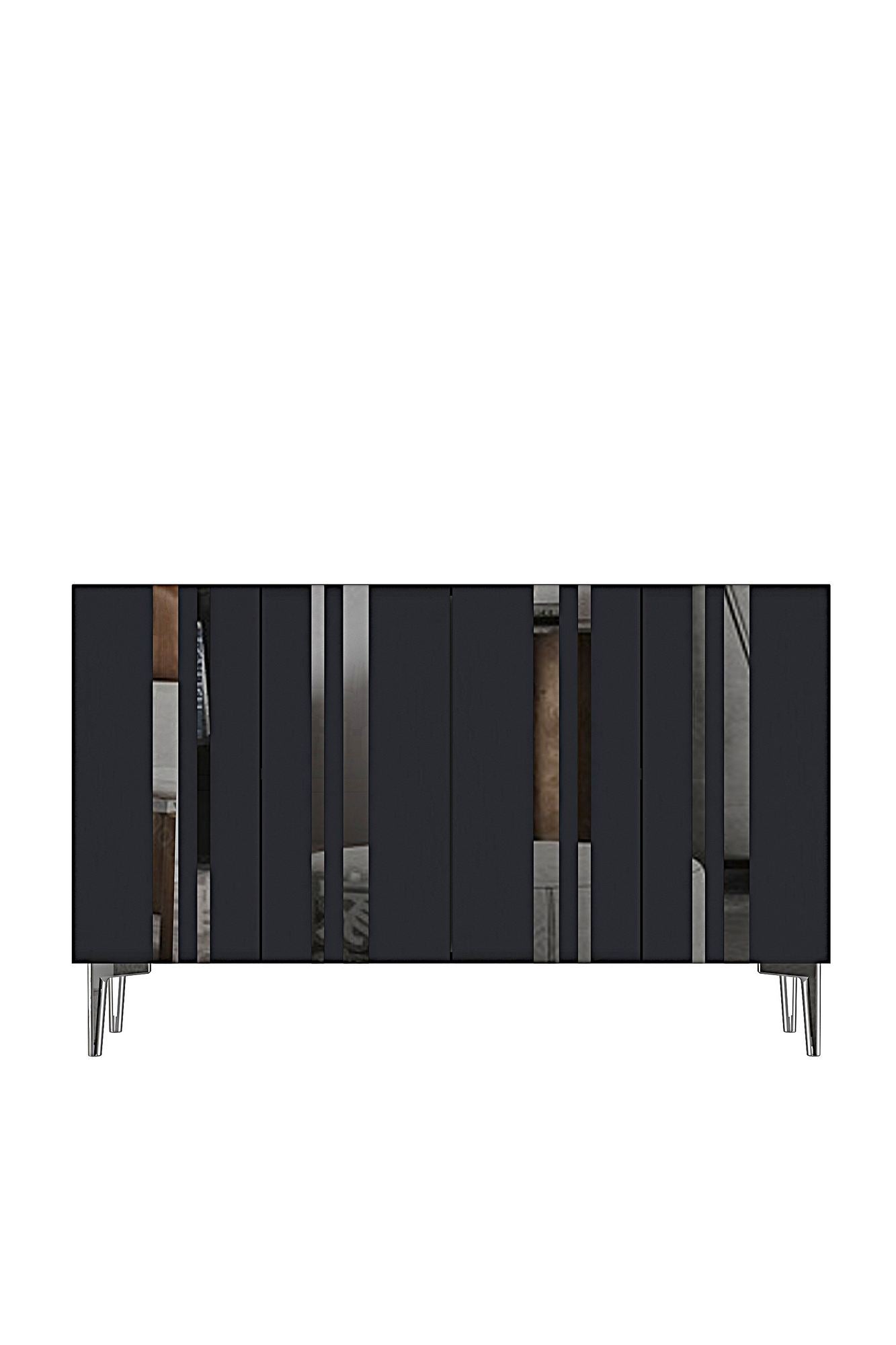 Κονσόλα Μπουφές 120x75x32 εκ Ανθρακί / Ασημί 555CHM1519