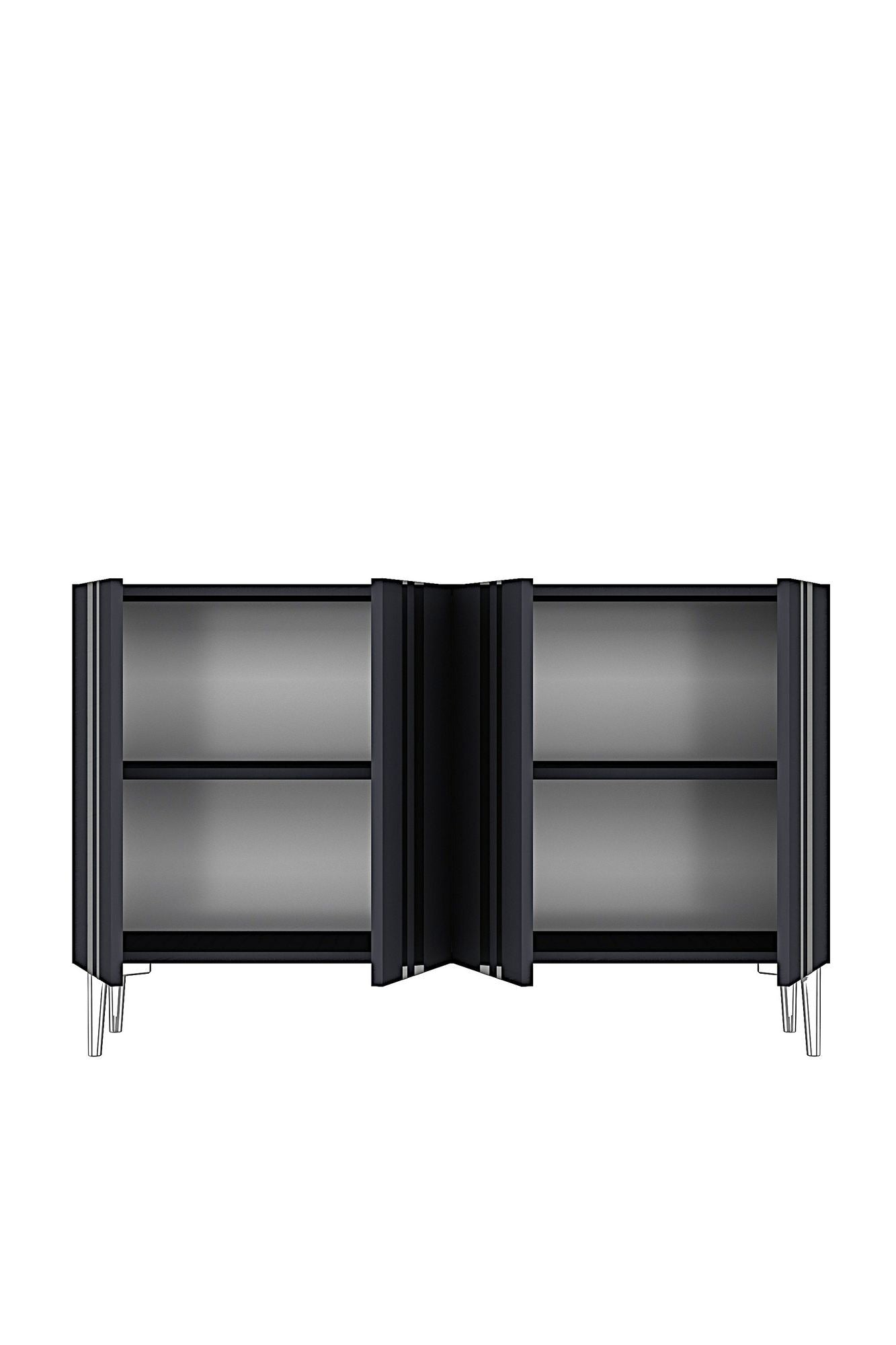 Κονσόλα Μπουφές 120x75x32 εκ Ανθρακί / Ασημί 555CHM1519