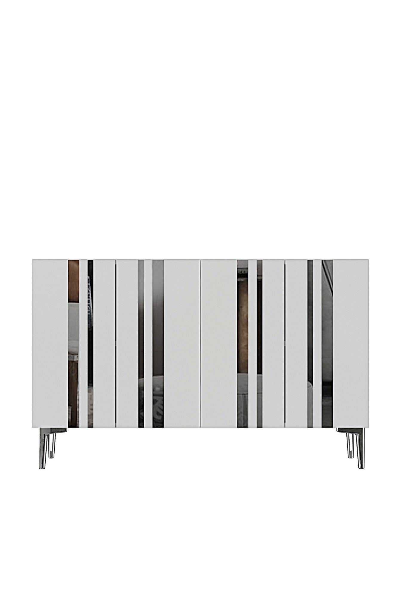 Κονσόλα Μπουφές 120x75x32 εκ Λευκό / Ασημί 555CHM1520