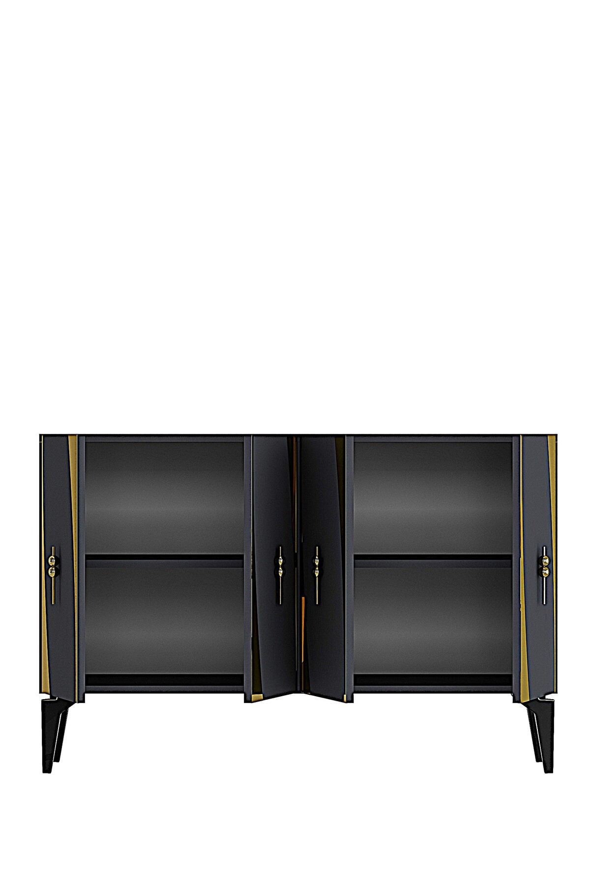 Κονσόλα Μπουφές 120x75x32 εκ Ανθρακί / Χρυσό 555CHM1522