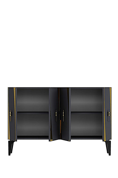 Κονσόλα Μπουφές 120x75x32 εκ Ανθρακί / Χρυσό 555CHM1522
