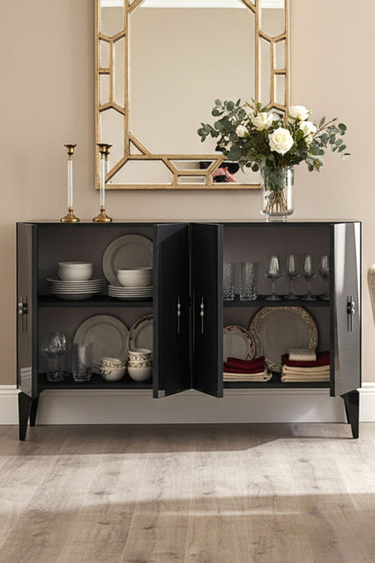 Κονσόλα Μπουφές 120x75x32 εκ Ανθρακί / Ασημί 555CHM1525