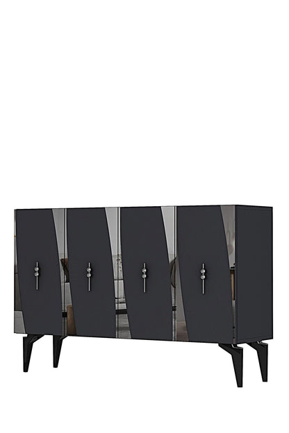Κονσόλα Μπουφές 120x75x32 εκ Ανθρακί / Ασημί 555CHM1525
