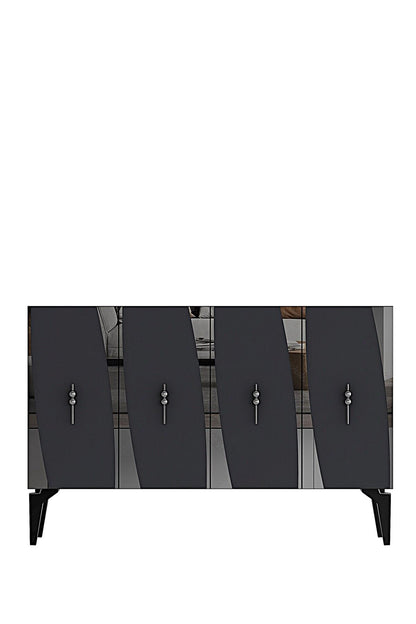 Κονσόλα Μπουφές 120x75x32 εκ Ανθρακί / Ασημί 555CHM1525