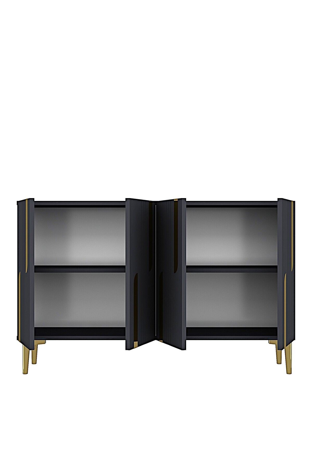 Κονσόλα Μπουφές 120x75x32 εκ Ανθρακί / Χρυσό 555CHM1528