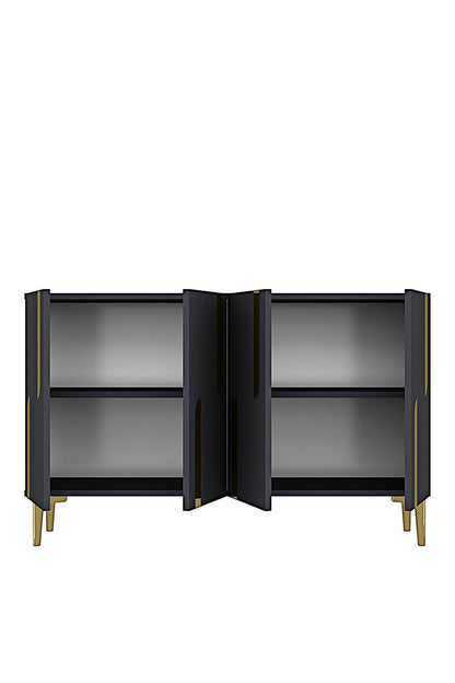Κονσόλα Μπουφές 120x75x32 εκ Ανθρακί / Χρυσό 555CHM1528