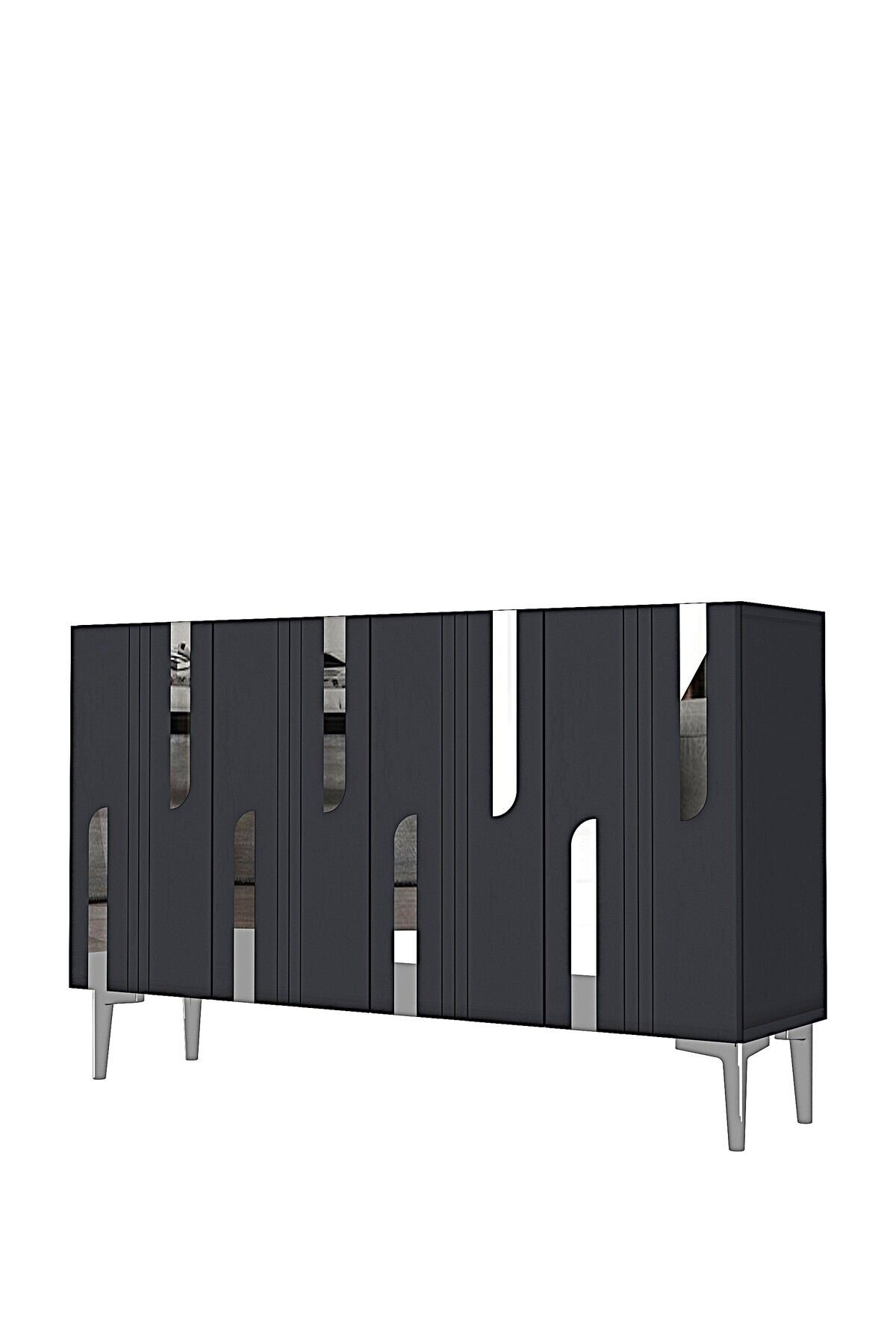 Κονσόλα Μπουφές 120x75x32 εκ Ανθρακί / Ασημί 555CHM1532