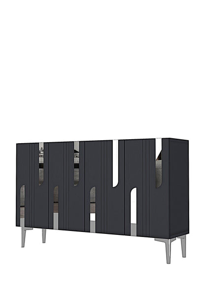 Κονσόλα Μπουφές 120x75x32 εκ Ανθρακί / Ασημί 555CHM1532