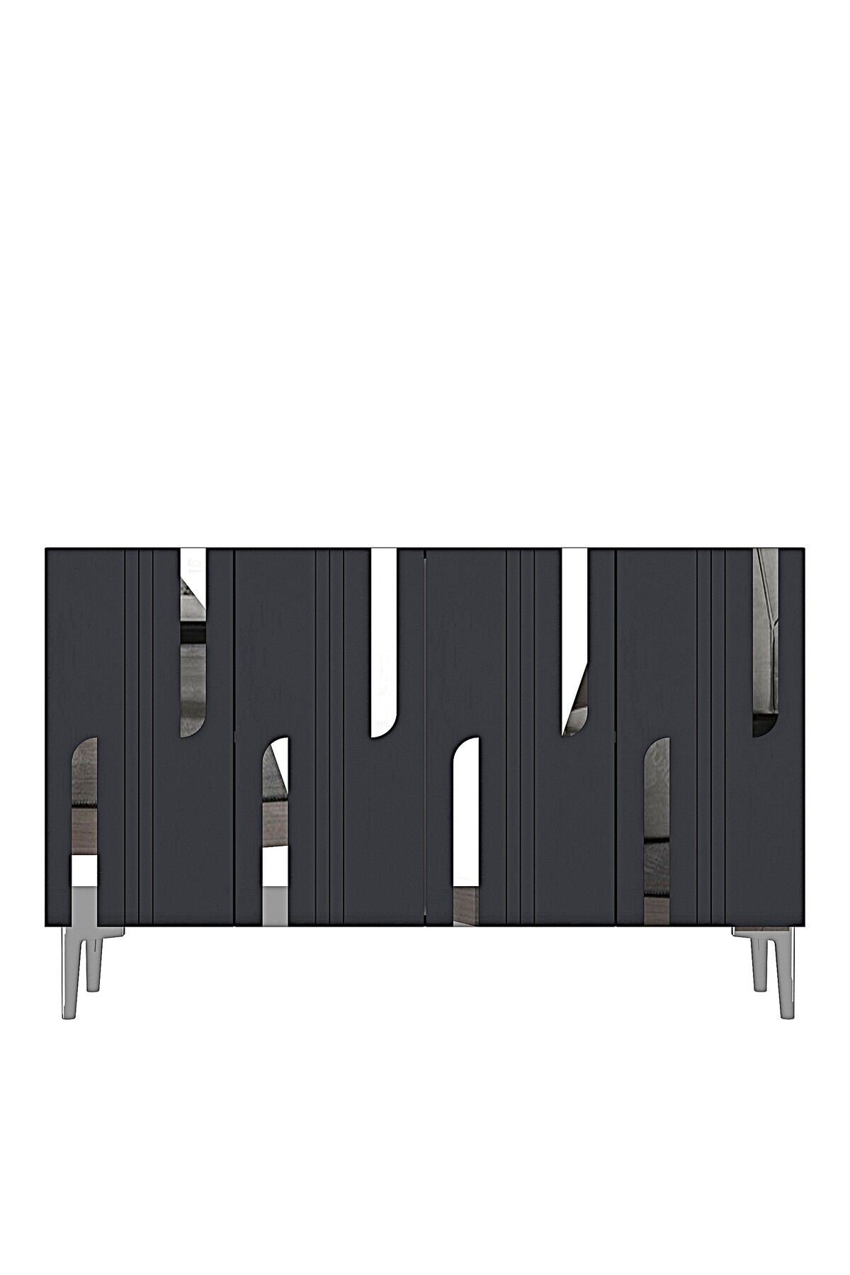 Κονσόλα Μπουφές 120x75x32 εκ Ανθρακί / Ασημί 555CHM1532
