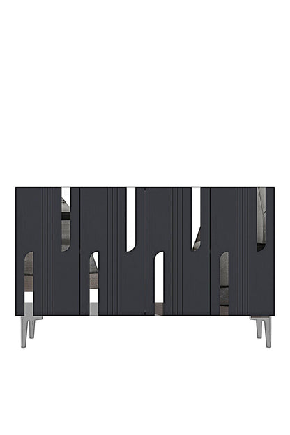 Κονσόλα Μπουφές 120x75x32 εκ Ανθρακί / Ασημί 555CHM1532