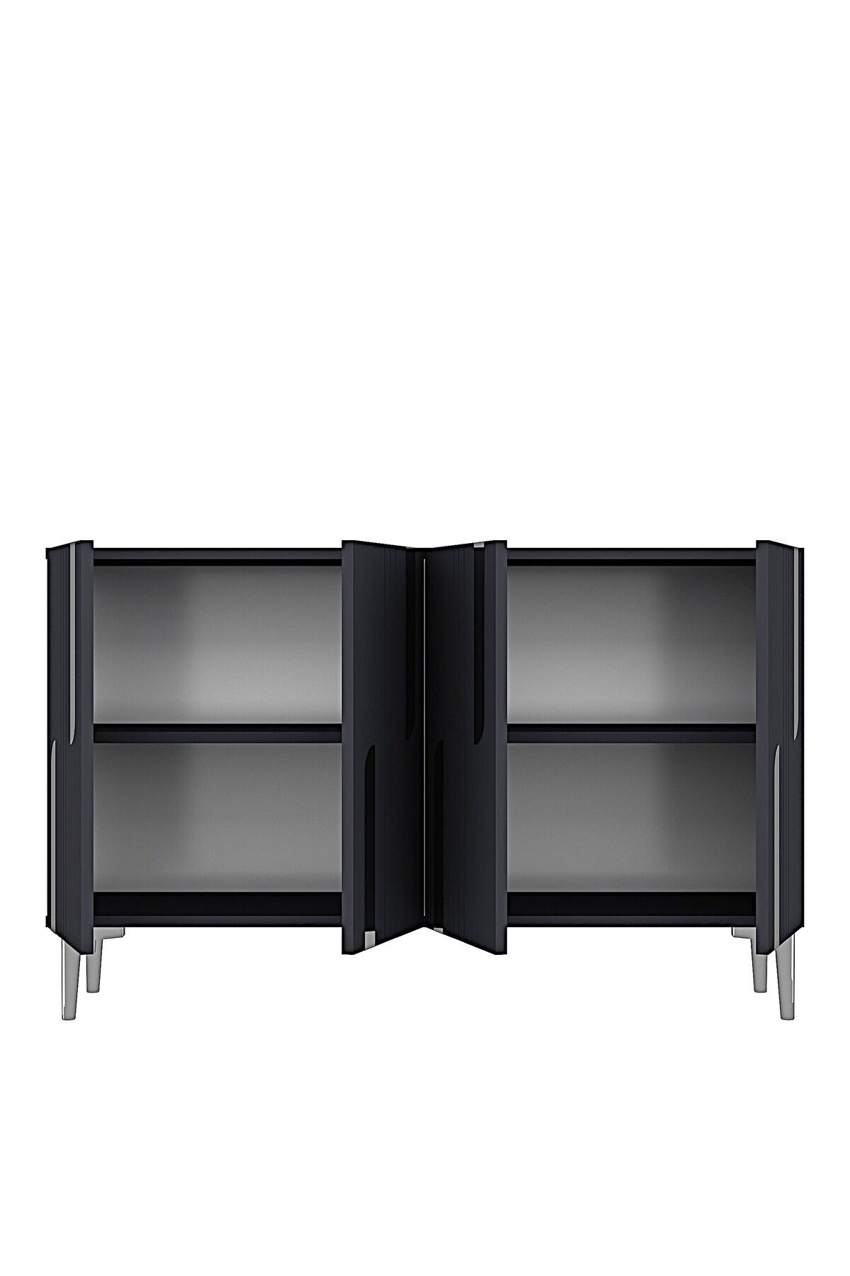 Κονσόλα Μπουφές 120x75x32 εκ Ανθρακί / Ασημί 555CHM1532