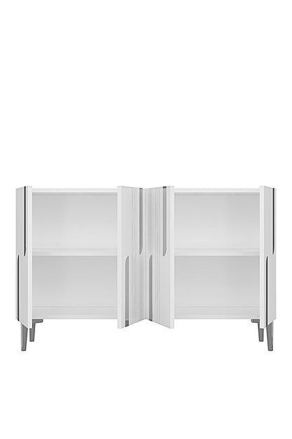 Κονσόλα Μπουφές 120x75x32 εκ Λευκό / Ασημί 555CHM1533
