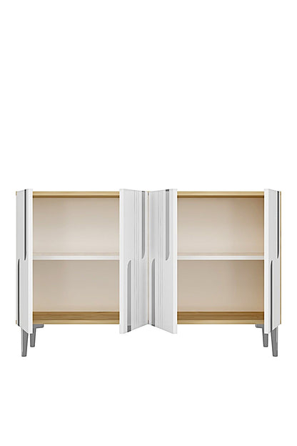 Κονσόλα Μπουφές 120x75x32 εκ Δρυς Sapphire / Λευκό / Ασημί 555CHM1535