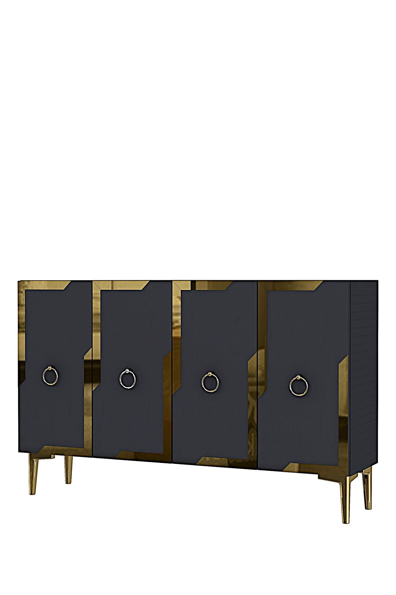 Κονσόλα Μπουφές 120x75x32 εκ Ανθρακί / Χρυσό 555CHM1540