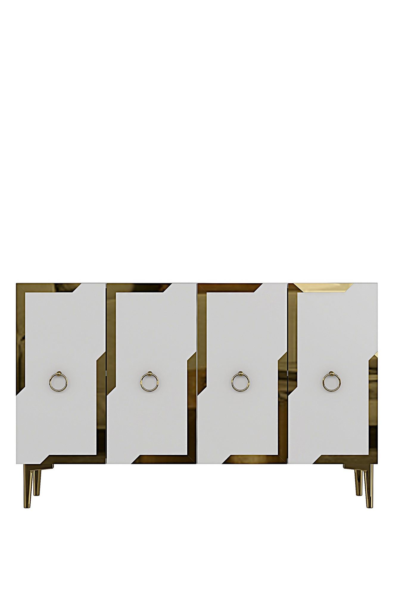 Κονσόλα Μπουφές 120x75x32 εκ Δρυς Sapphire / Λευκό / Χρυσό 555CHM1543