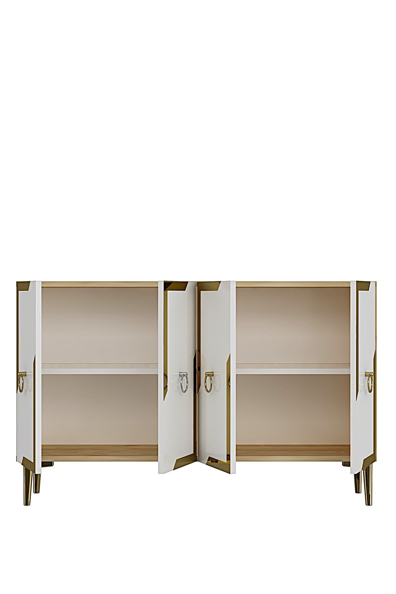 Κονσόλα Μπουφές 120x75x32 εκ Δρυς Sapphire / Λευκό / Χρυσό 555CHM1543