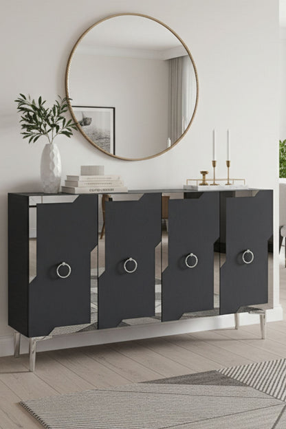 Κονσόλα Μπουφές 120x75x32 εκ Ανθρακί / Ασημί 555CHM1544