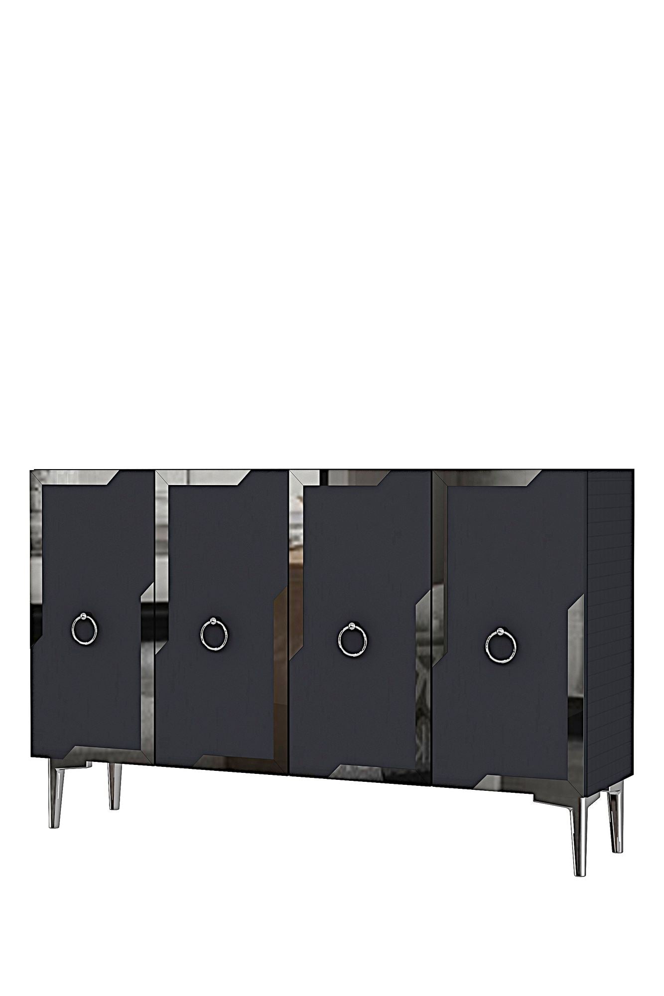 Κονσόλα Μπουφές 120x75x32 εκ Ανθρακί / Ασημί 555CHM1544