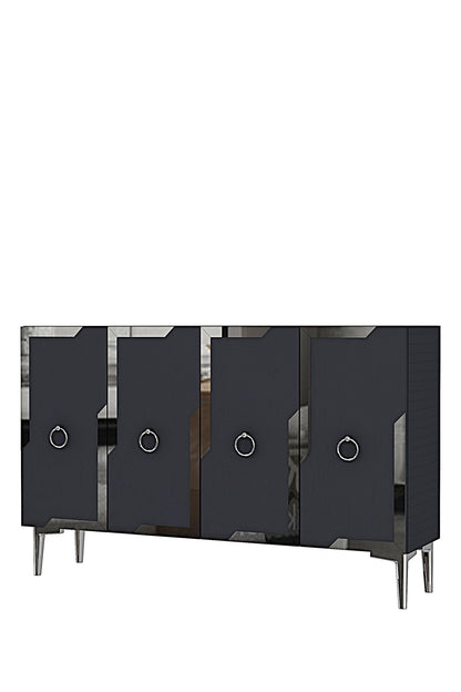 Κονσόλα Μπουφές 120x75x32 εκ Ανθρακί / Ασημί 555CHM1544