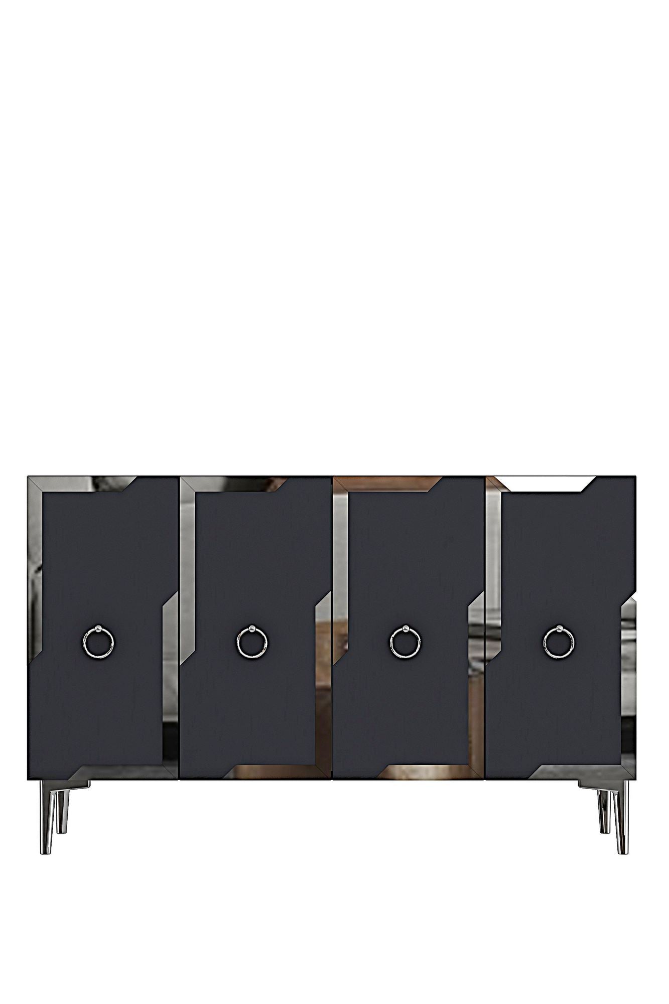 Κονσόλα Μπουφές 120x75x32 εκ Ανθρακί / Ασημί 555CHM1544