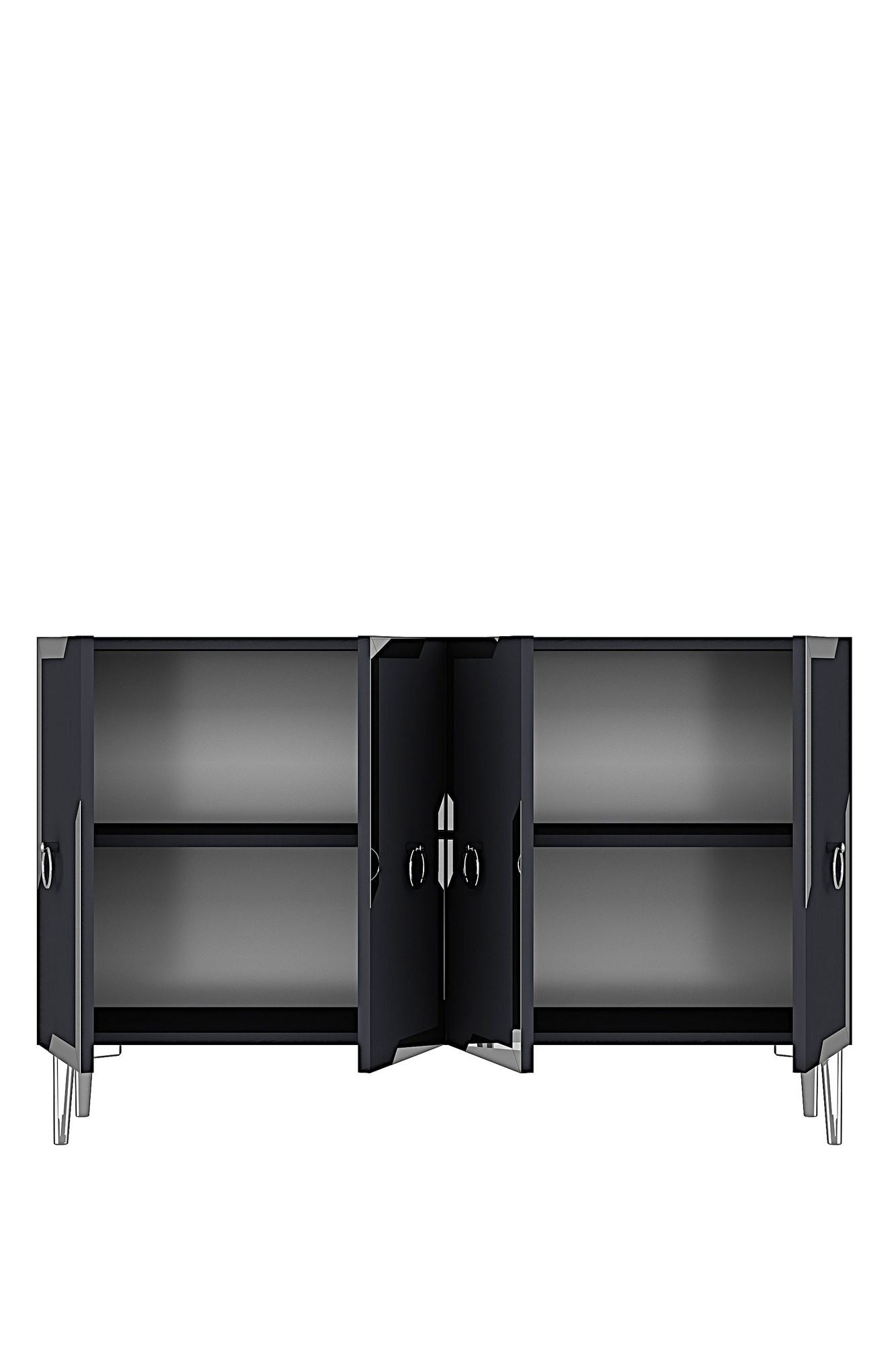 Κονσόλα Μπουφές 120x75x32 εκ Ανθρακί / Ασημί 555CHM1544