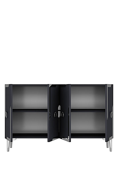 Κονσόλα Μπουφές 120x75x32 εκ Ανθρακί / Ασημί 555CHM1544
