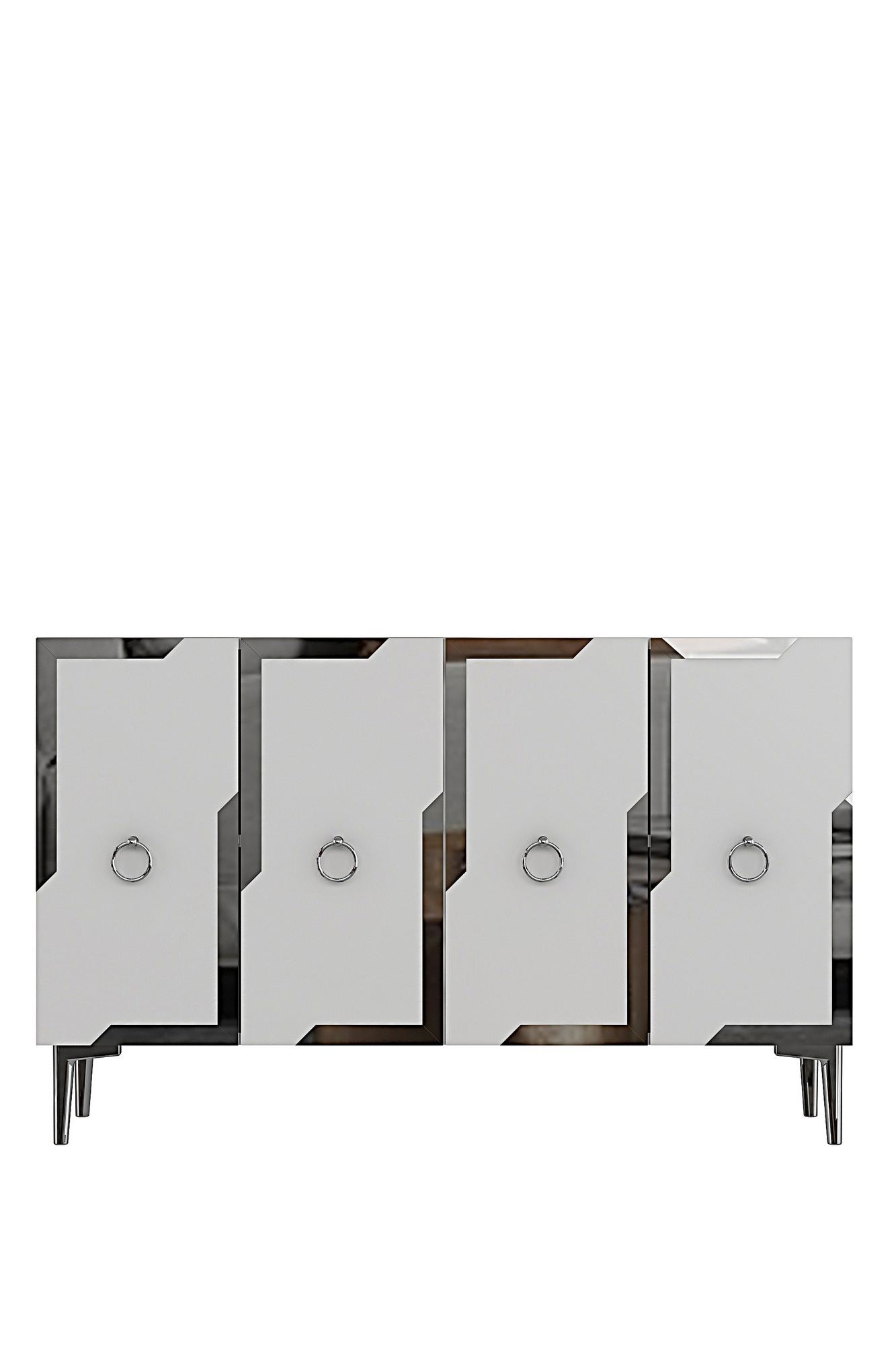 Κονσόλα Μπουφές 120x75x32 εκ Λευκό / Ασημί 555CHM1545