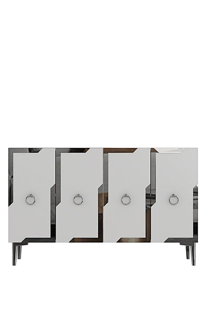 Κονσόλα Μπουφές 120x75x32 εκ Δρυς Sapphire / Λευκό / Ασημί 555CHM1547