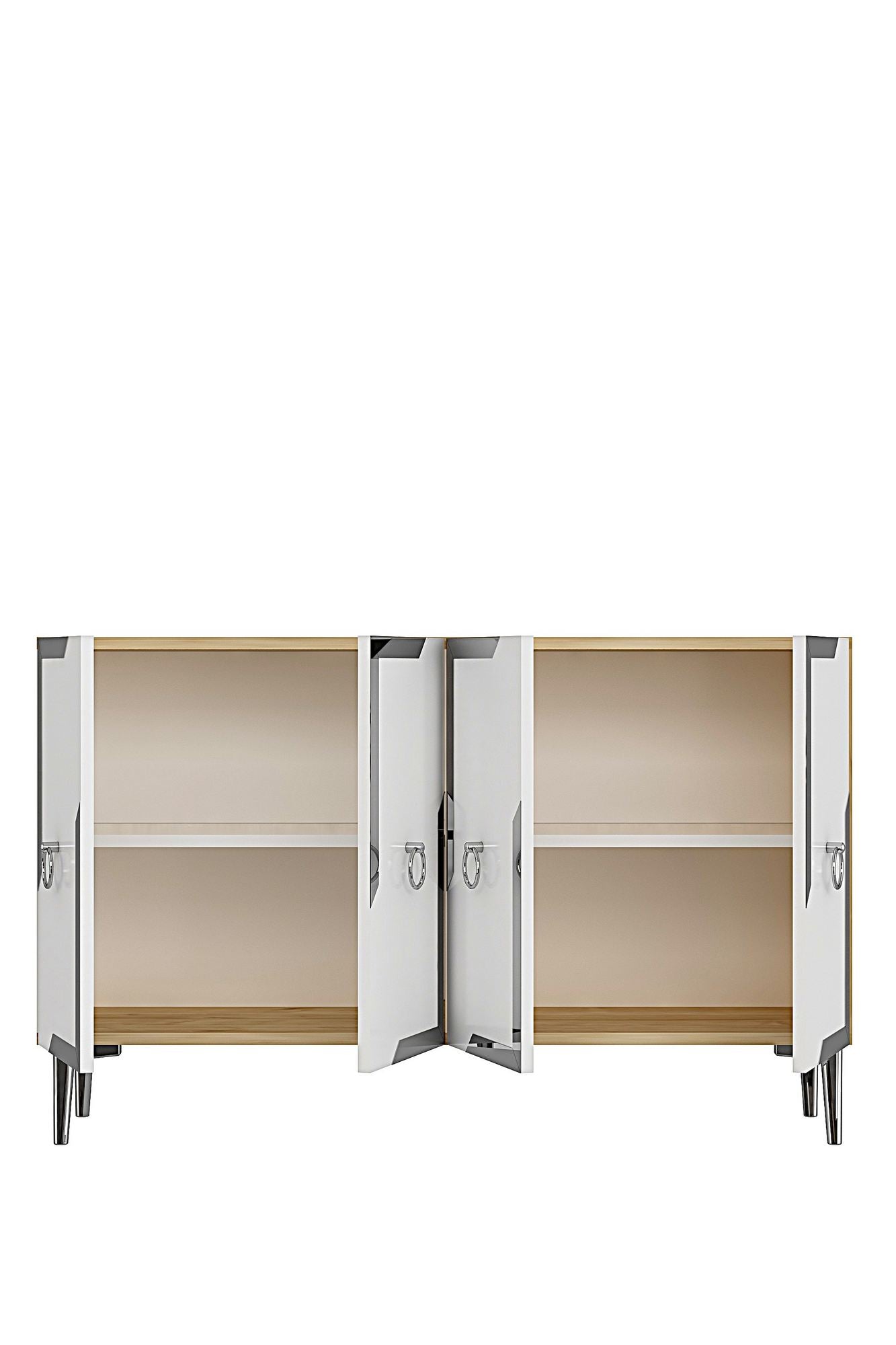Κονσόλα Μπουφές 120x75x32 εκ Δρυς Sapphire / Λευκό / Ασημί 555CHM1547