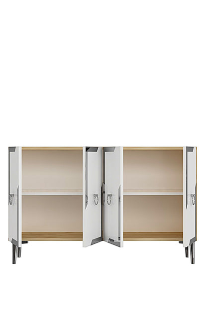 Κονσόλα Μπουφές 120x75x32 εκ Δρυς Sapphire / Λευκό / Ασημί 555CHM1547