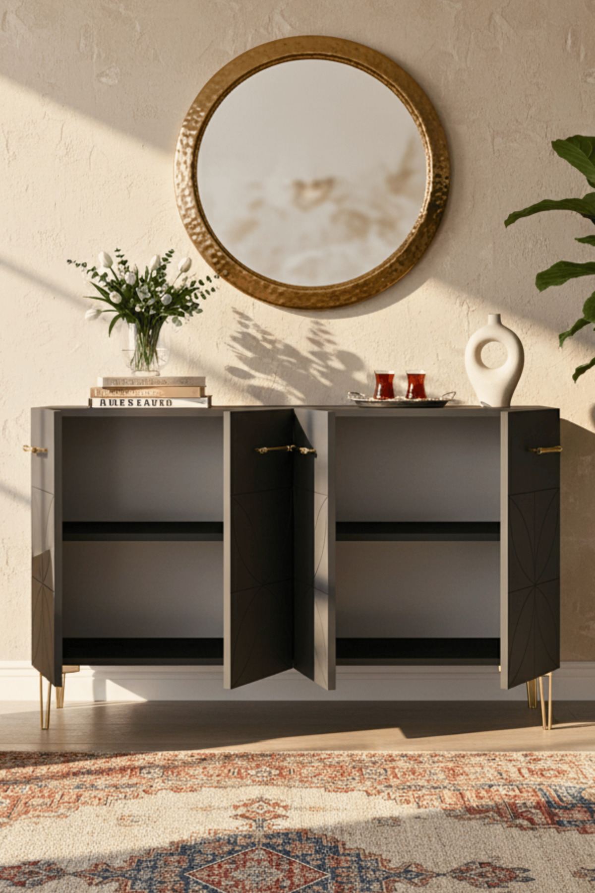 Κονσόλα Μπουφές 120x75x32 εκ Ανθρακί 555CHM1548