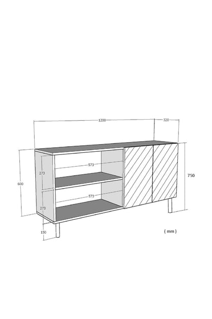 Κονσόλα Μπουφές 120x75x32 εκ Λευκό 555CHM1553