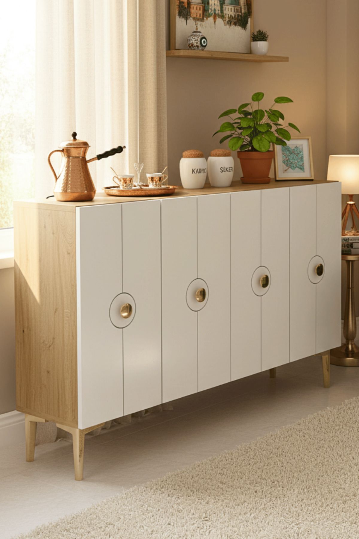 Κονσόλα Μπουφές 120x75x32 εκ Δρυς Sapphire / Λευκό 555CHM1555
