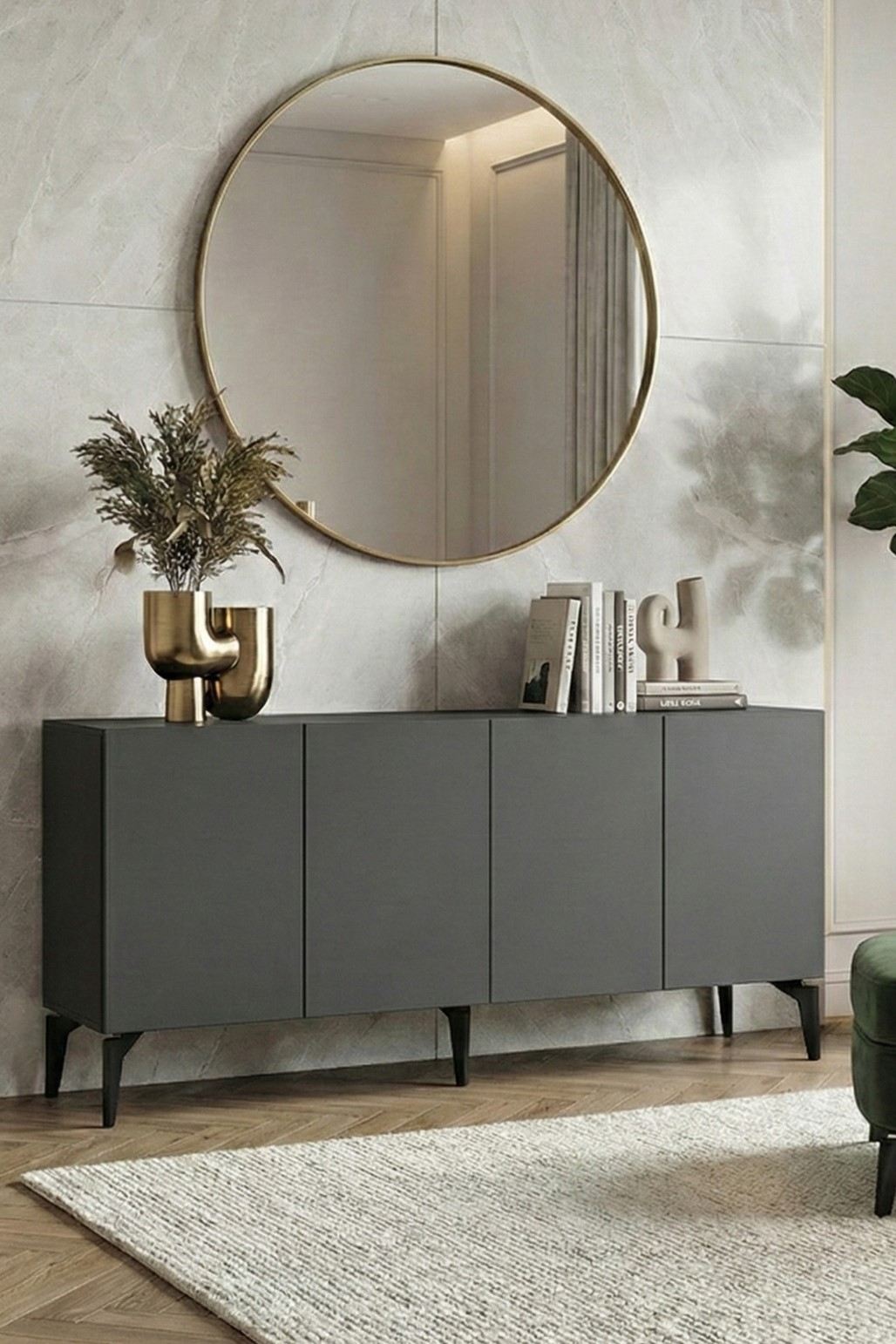 Κονσόλα Μπουφές 125x75x32 εκ Ανθρακί 555CHM1556
