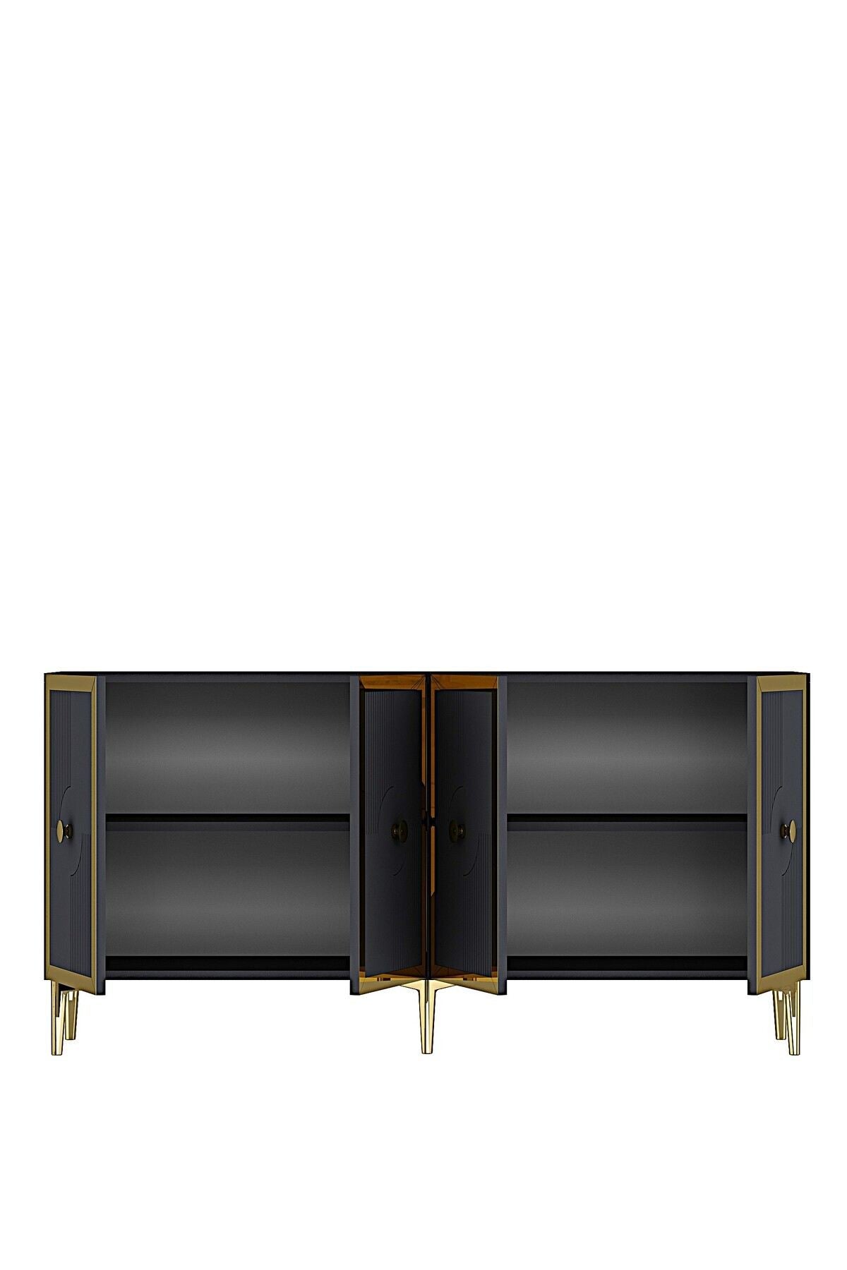 Κονσόλα Μπουφές 125x75x32 εκ Ανθρακί / Χρυσό 555CHM1559