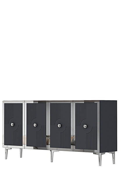 Κονσόλα Μπουφές 125x75x32 εκ Ανθρακί / Ασημί 555CHM1560