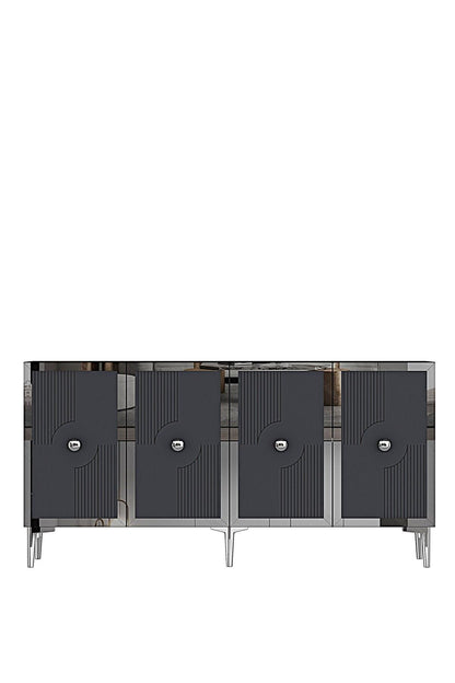 Κονσόλα Μπουφές 125x75x32 εκ Ανθρακί / Ασημί 555CHM1560