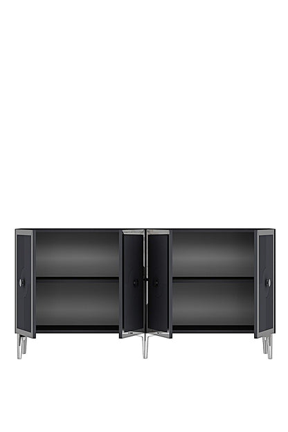 Κονσόλα Μπουφές 125x75x32 εκ Ανθρακί / Ασημί 555CHM1560