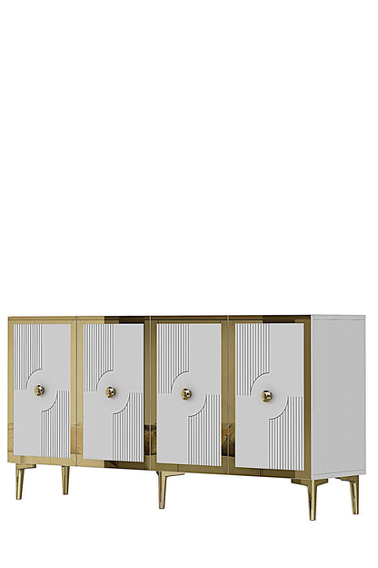 Κονσόλα Μπουφές 125x75x32 εκ Λευκό / Χρυσό 555CHM1561
